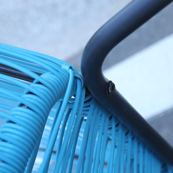 Outdoor PE Rattan Woven Coffee Table Chair Colorful Furniture Set Tempered Glass Tabletop