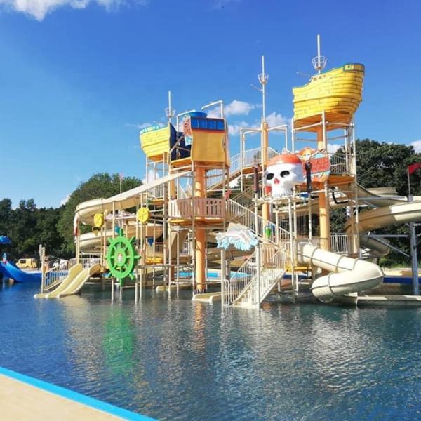 Custom Outdoor Water Playground Equipment Children Aqua Park With Splash Pads For Hotels And Resorts