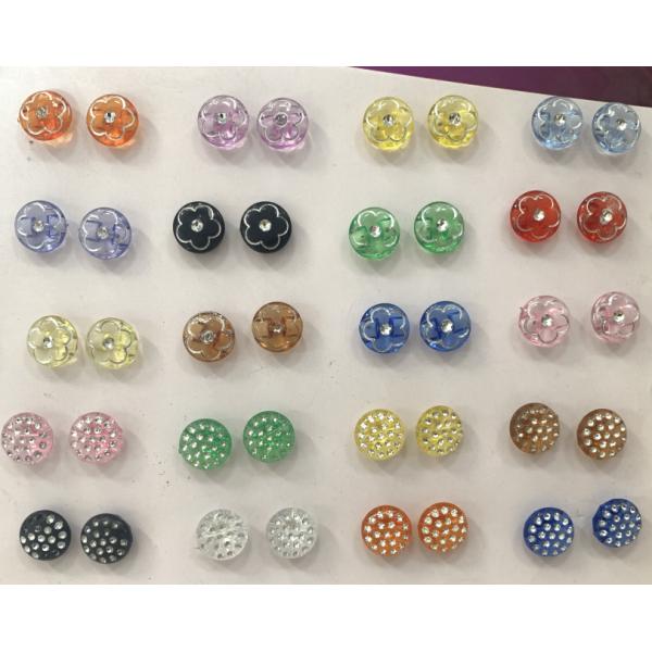 wholesale large quantity plastic shirt coat button shine stone button for garment