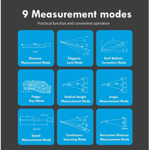 Golf Hunting 6X Magnification Laser Range Finder 650/900 Yards With Slope