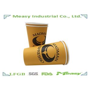 Disposable Single Wall Insulated Paper Coffee Cups With Lids Printed