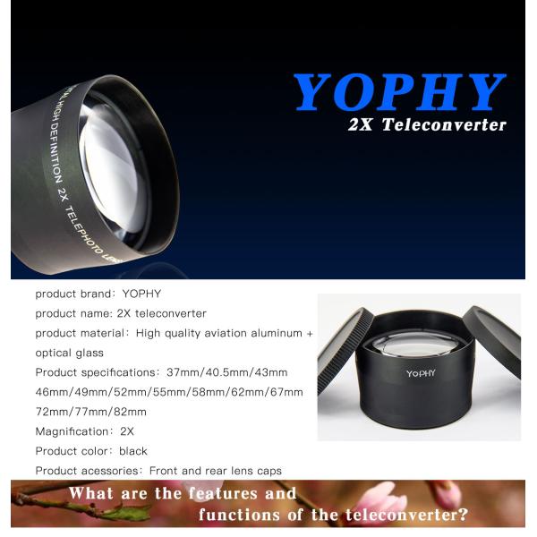 Optical Glass Black Anamorphic Camera Lens 2X Macro Lens For Photography