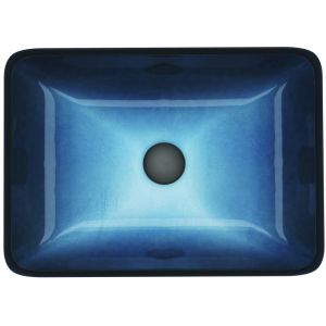 Turquoise Rectangular Wash Hand Basin Bathroom Sinks Top Mount
