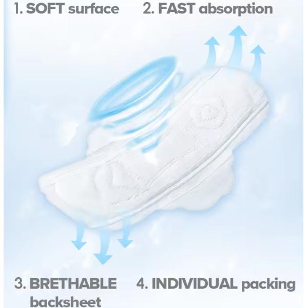 Ultra Absorbent Cotton Night Use Sanitary Napkin For Feminine Care