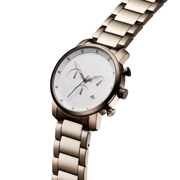 Three eyes chronograph japan mov't stainless steel watch with chain strap