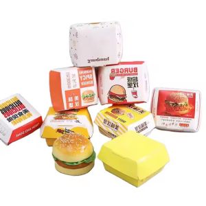 Low Price Customized Biodegradable Clam Shell Boxes for Fast Food Burger