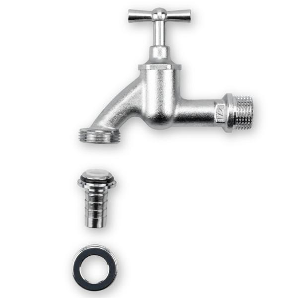 TMOK Polished 1/2" Chrome Plated Brass Washing Machine Faucet Brass Stop Bib
