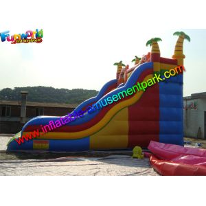 Three Lane Inflatable Bouncers With Slide Hand Printing 8mLx5mWx6mH