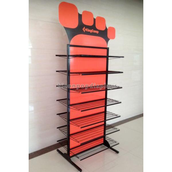 Metal Retail Store Fixtures 4 Caster Functional Sports Gear Outdoor Shoe Display Rack
