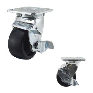 Side Brake 660lbs Load Capacity Heavy Duty Casters Swivel Plate