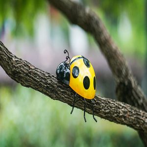 Backyard Metal Ladybug Decor Outdoor Garden Ladybird Ornaments