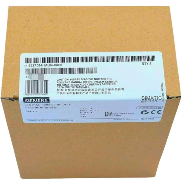 SIEMENS 6ES7314-1AE04-0AB0 SIMATIC S7-300 CPU 314 CENTRAL PROCESSING UNIT WITH