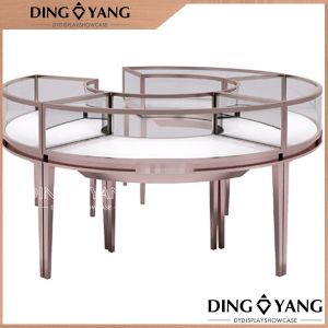 China Rose Gold Large Circular Jewelry Showcase Display on sale