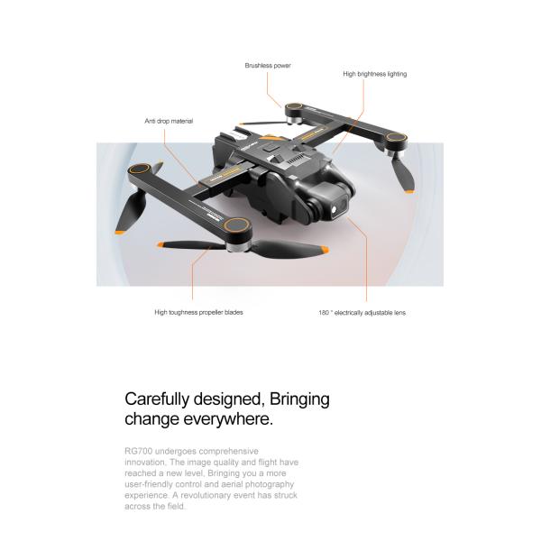 Rg700 Pro Drone 4k Gps 8k Hd Dual Camera Fpv Brushless Rc Drone Remote Control Toys Quadcopter Toys Aircraft For Adults Kids