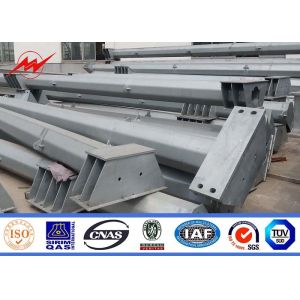 Quality Anti - Ultraviolet 45FT Distribution Galvanized Steel Pole With Cross Arm for sale