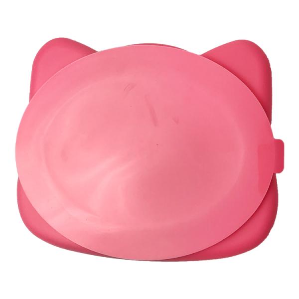 Silicone Suction Plate Oem Customized Food Grade Cat Shape Kids Feeding Set Baby