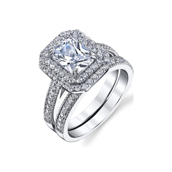 Buy 1.2ct Diamond Engagement Wedding Rings 5x7mm Dimension Emerald Cut at wholesale prices