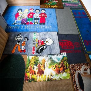 Machine washable fireproof nylon education cartoon mat