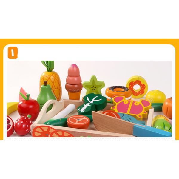 Montessori Kitchen Pretend Toy For Children Cutting Fruit Vegeta