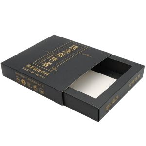 China Custom Printing Black Tea Bag Packaging Boxes , Ivory Board Slide Drawer Box on sale