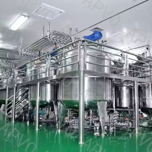 3000L Customized Dishwashing Liquid Mixer Machine With Two Tanks Bottom