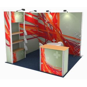 Aluminum Frameless Custom Exhibit Booths , EZY Set Exhibition Display Stands