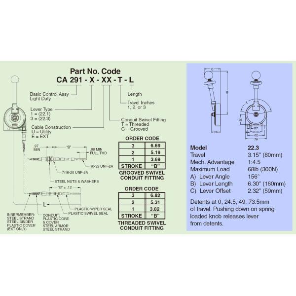 Light Duty Universal Handbrake Lever , Industrial Push Pull Hand Control Lever