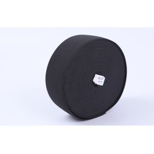 Large Stock Cheap 2 Inch Black Polyester Knitted Elastic For Garment