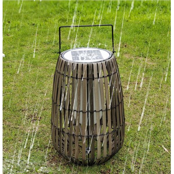 Customized Solar Rattan Garden Lanterns Portable With Handle