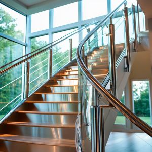 Non-Slip Stainless Steel Handrails for Sloped Pathways