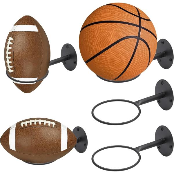 Wall Mounted Sports Ball Display Holder for Basketball Soccer Football and