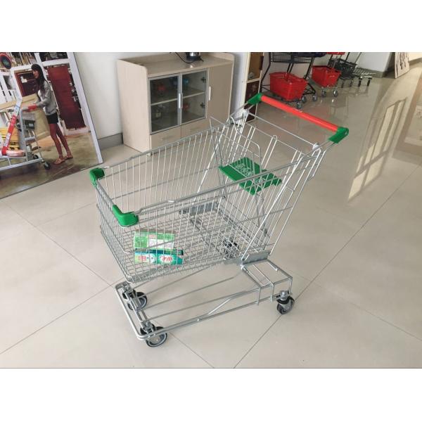 Buy Supermarket Shopping Trolley Wire with 4 swivel escalator casters For Grocery Market 125 L at wholesale prices