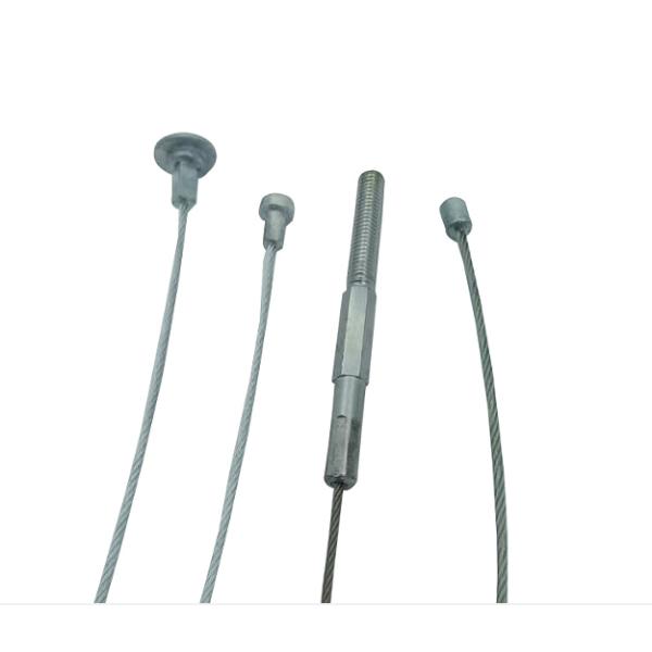 Custom 7x7 Threaded Studs Head Galvanized Steel Wire Rope For Security Cable