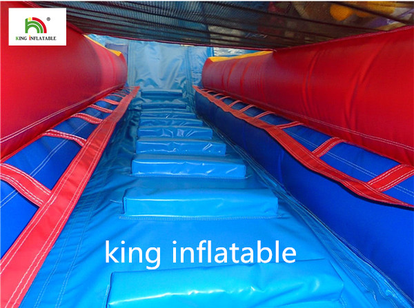 Blue 10 Steps Inflatable Water Slide 8*3M PVC Tarpaulin Double Stitching