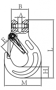 G80 Chain Alloy Steel Forged Clevis Sling Hook With Latch