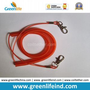 China Transparent Red Vinyl Coated Steel Coil Tether Leash Safety Rope on sale