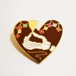 Quality Iron Heart Shaped Stamped Custom Hard Enamel Pins With Gold Plating And Double Posts for sale