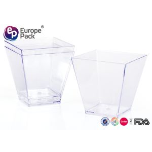 Dessert Plastic Shot Glasses 200Ml Ps Material Square Container For Dessert