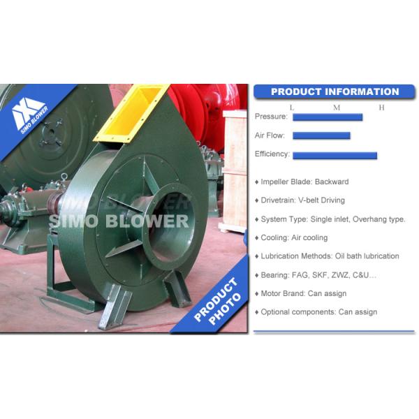 V-Belt Driven Q345 Backward Curved Cement Blower Fan Wear Resistant