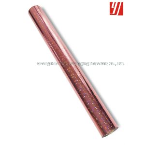 China Sparkling Pink Stars PET 12 Micron Laser Foil Roll on sale
