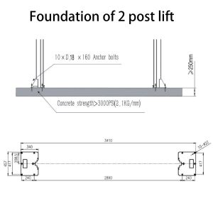 2 Post Car Lifting Machine With Clear Floor