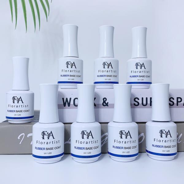 Private Label Strong Rubber Base and Top Coat Nail Gel Polish Color 15ml Soak Off UV Base Top Coat Gel Wholesale
