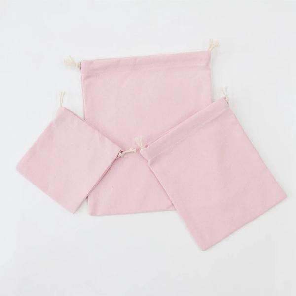 Cloth Pink Drawstring 11.5x13.5 Inch Cotton Storage Bag