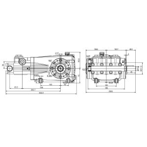 FLOWMONSTER DSP-N High Pressure Triplex Plunger Pump 12-51LPM 150-600Bar/2175