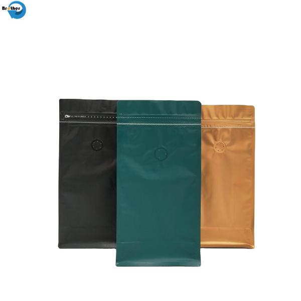 Custom Matt Finish White k Roasted Coffee Bag Pouches Flexible Packaging