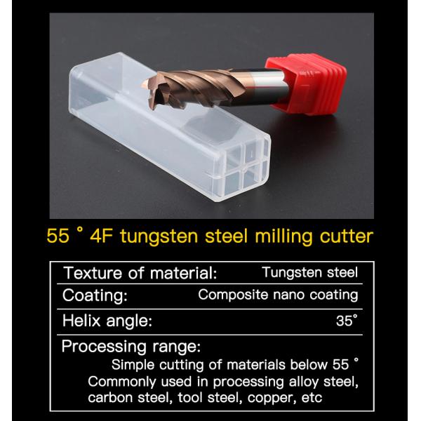 HRC55 Carbide End Mill 6 8 10 12mm 4Flutes Milling Cutter Alloy Coating Tungsten Steel Cutting Tool CNC Maching