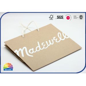Brown Printed Kraft Paper Gift Bag Package With Knotted Handle