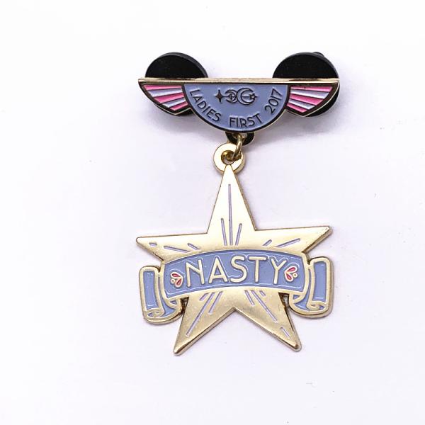 Buy Professional Custom Enamel Lapel Pins , Epoxy Butterfly Clutch Lapel Pin at wholesale prices