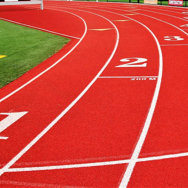 Buy High Elasticity Rubber Base EPDM Jogging Track 13mm Thickness Red at wholesale prices