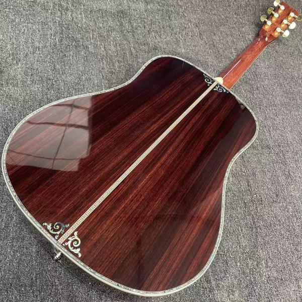 Custom D Body Life Tree Inlay Sunburst Acoustic Electric Guitar, Customized logo, Ebony Fingerboard, Martin style D45 acoustic guitar